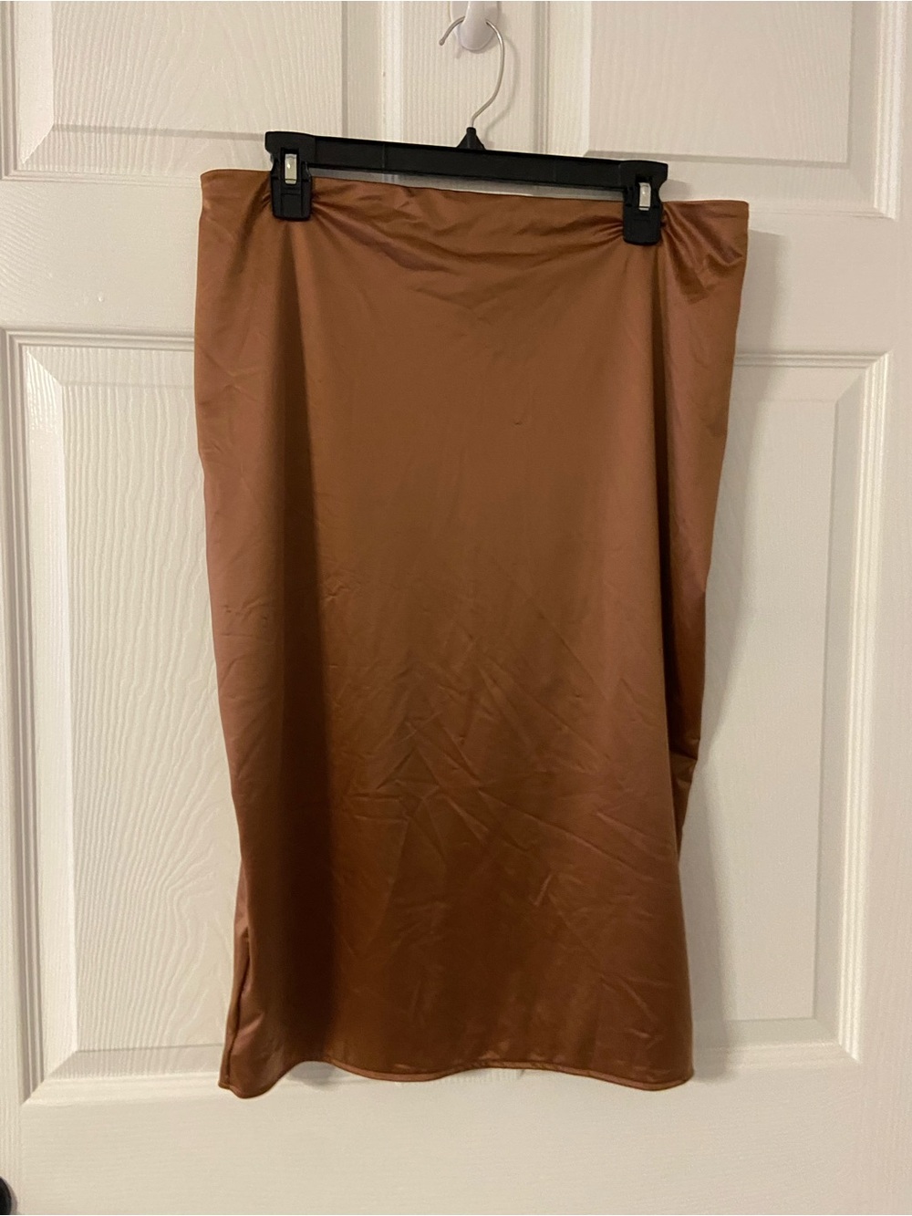 VICTORIA’S SECRET Satin Copper PETAL & PUP Knit Pull-On Midi Skirt *FLAWED